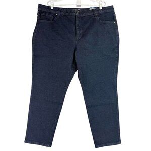 NWT Terra & Sky Women's High Rise Straight Stretch Blue Denim Jeans Size Plus 22